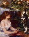 Pierre Auguste Renoir Femme avec un chat